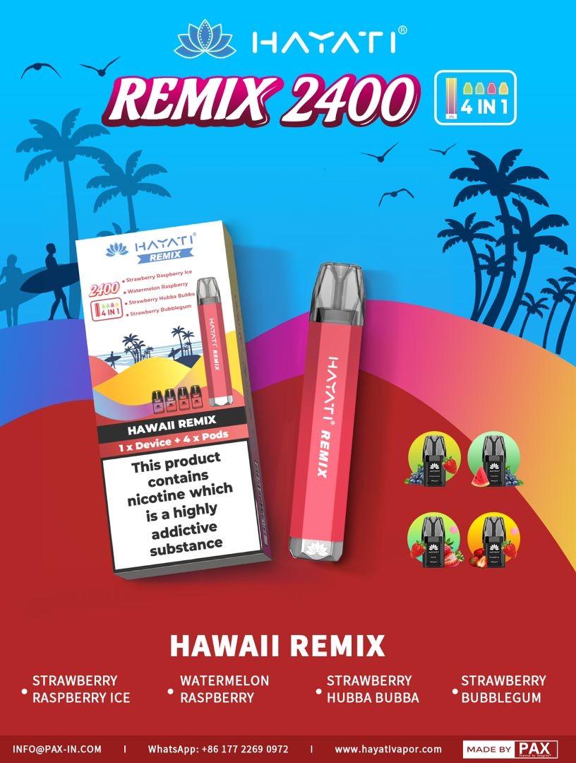 Hayati Remix 2400 Puffs 4 In 1 Disposable Vape Pod Kit (Box Of 5) - £45 ...